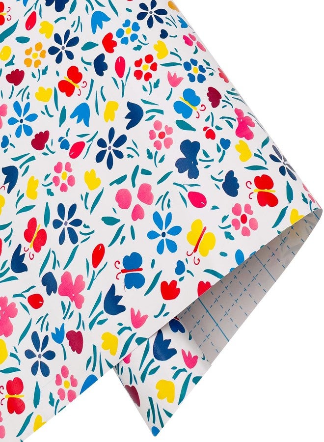 Yifasy 19.7ft Roll Colorful Floral Shelf Liner Peel and Stick Furniture Shelving Paper Removable Wallpaper Drawer Sticker (M-236.2x17.7 Inch) - Image 5